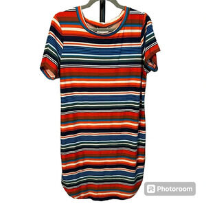 Beautiful Multi Colored Stripe Midi Dress 1X